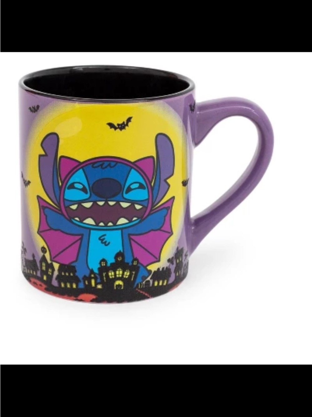 Disney Purple Stitch Halloween Bat Mug